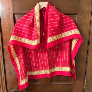 VTG Poly Blend Red and Gold scarf. By Triangle. Vibrant colors!!